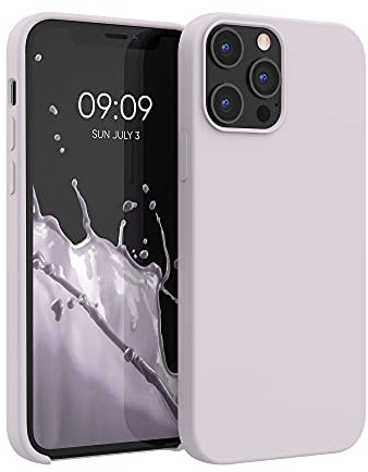 kwmobile Hülle kompatibel mit Apple iPhone 12 Pro Max Hülle - Silikon Handy Case - Handyhülle weiche Oberfläche - kabelloses Laden - Purple Cloud