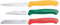 1050718 - KITCHEN TRIO COLORED - 3 PCS SET MADE OF: PARING KNIFE, PEELER KNIFE, VEGETABLE KNIFE