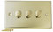 Volex Crabtree Gold 3 Gang Metal Dimmer Angled Light Switches Socket Toggles (Victorian)