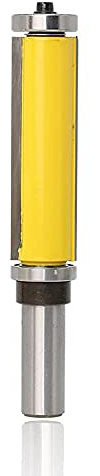 Bestgle 1/2 Inch Shank Pattern Flush Trim Router Bit with Top and Bottom Bearing Woodworking Cutter Tool, 2-1/2 Cutting Length, 3/4-Inch Cutting Diameter