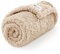 Luciphia Premium-Fleece-Haustierdecke für kleine und mittelgroße Hunde, Welpen, weich, Sherpa, beruhigende Katzen-Überwurfdecke (Beige, 104,1 x 78,7 cm)