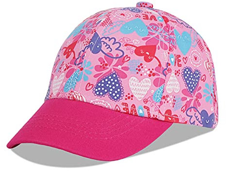 LANGZHEN Kleinkind Baseball Cap Verstellbare Sonnenhüte Kinder Schutz Baseball Caps für Jungen und Mädchen (S-Love)