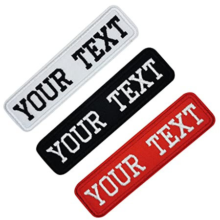 Misscase Embroidery Name Patch, 2 Stück Personalisierte Namenspatch Tags für Uniform Weste Rucksäcke Haustiergeschirr (4x1inch)