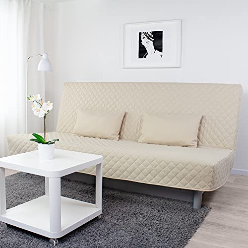 Gesteppter Bezug für Beddinge 3-er Bettsofa Rauten (Dark beige H02)