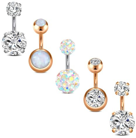 Incaton Bauchnabelpiercing 6mm14 Gauge Bauchnabelpiercing Edelstahl Nabelpiercing Piercing Bauchnabel Schmuck