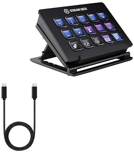 BoxWave Cable Compatible With Elgato Stream Deck - DirectSync PD Cable (3ft) - USB-C to USB-C (100W), Type C Braided 3ft Charge and Sync Cable for Elgato Stream Deck - Jet Black