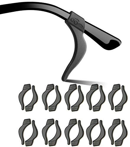 OPUGIT Eyeglass Ear Grip,Silicone Ear Hook, 10 Pairs Soft Comfortable Anti-slip Holder, Eyewear Retainers for Glasses Sunglasses,Black