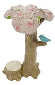 WDONAY Fairy Garden Kirschbaum-Statuen Pastorale Kirschblüten Vogel Harz Ornament Home Outdoor Decor für Miniatur-Sukkulenten Garten Hamsterhaus