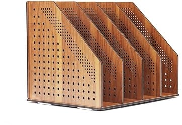 keivmlvt Holz Schreibtisch Organizer Büro Ablage, Ordnungssystem, Zeitschriftenhalter, Aktenablage - stilvoller Büro Organisator aus Holz für das Home Office