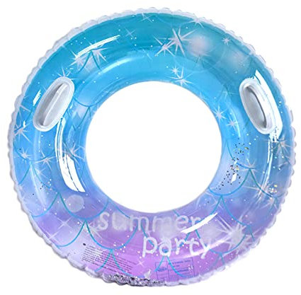 Schwimming Ring Erwachsene, Regenbogen Pailletten Schwimmenring Mit Griff, Transparenter Floating Ring, Dauerhafter Aufblasbarer Pool Schwimmen, Schwimmring Röhre Für Sommerpool Party
