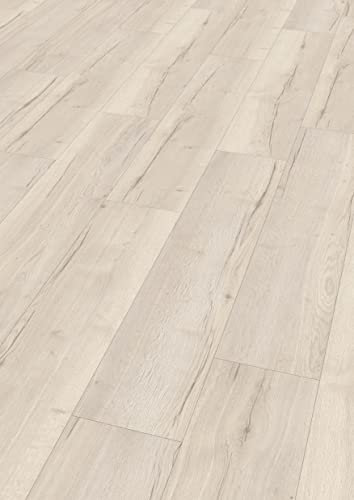 Egger Designboden GreenTec ED7003 Halifax Eiche Creme (7,5mm, 2,542m²) | authentische Holzoptik | Einfache Verlegung durch Klicksystem | Robust & strapazierfähig