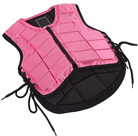 RiToEasysports Kids Equestrian Vest, Foam Padded Safety Horse Riding Protective Gear Body Protector Pink
