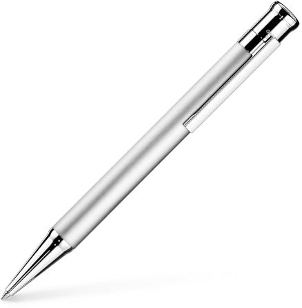 Otto Hutt 001-11606 - Kugelschreiber Design 04 in Silber, Schaft aus platiniertem Messing, Länge 13,3 cm, Durchmesser 10,8 mm