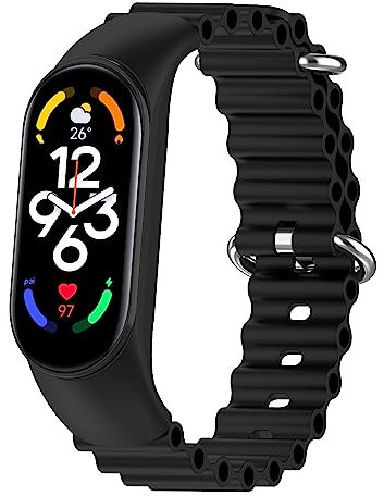 HchenH Bracelet pour Xiaomi Mi Band 7, bracelet de rechange réglable pour montre connectée Xiaomi Mi Band 6/Xiaomi Mi Band 5, en silicone, compatible avec Xiaomi Mi Band 7/6/5