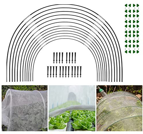 Serre Jardin - 18/30 Kit Maison Cerceau Jardin, Arceaux pour Serre Tunnel, Kit Serre Cadre Tunnel Filet Jardin pour L'extérieur