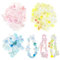 120~150 Stück Beads Charms, Sortierte Acrylperlen Bunte Acrylperlen Bracelet Beads for Jewellery Making Herz Schmetterling Süße Runde Perlen Für DIY Armbändern Schmuck Handwerk (Rosa Blau Gelb)