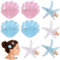 WLLHYF 8-teiliges Set mit Seestern- und Muschel-Haarspangen Prinzessinnen-Glitzer-Haarspangen Pailletten Alligator-Haarnadeln Strand-Kopfbedeckung Kopfbedeckung Styling-Werkzeuge (Set 1)