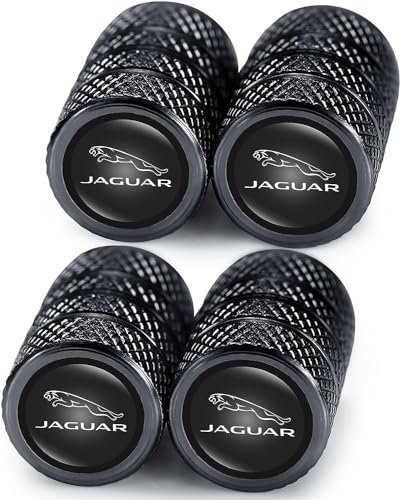 4 Stück Metall Ventilkappen, Reifen Ventilkappen für Jaguar XE XEL XF XFL XJ F-PACE, Ventilkappen mit Dichtung für stabilen Reifendruck, Autoventil Kappe
