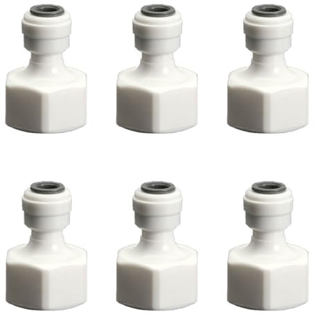 Wasserfilter-Anschlüsse, 1,9 cm Innengewinde, 3/8-Zoll-Schlauch, Schnellmontage-Adapter für RO-System, Wasserreiniger und Wasserspender, 6 Stück
