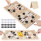 Sling Puck Spiel, Tischfußball Gewinnerspiele, Hockey Brettspiel Spielzeug, 2 in1 Interaktion Tischhockey Katapult, Foosball Puck Super Winner Holzbrett Sportspielzeug für Partyspiele