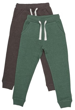 Boys 2er-Pack Jogginghosen – Weiche Baumwoll-Jogginghosen mit Elastischem Bund, Kordelzug, Gerippten Bündchen und Taschen, Bequeme Alltagshosen für Jungen