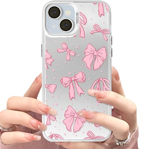 Ownest Kompatibel mit iPhone 15 Hülle Cute Glitter Bow Aesthetic Süßes Design Handyhülle Frauen Mädchen Teen Girls Schutzhülle Phone Case - Rosa