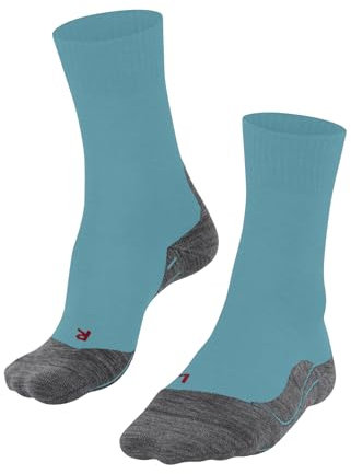 FALKE Women's TK5 Wander W So Wool Thin Anti-Blister 1 Pair Hiking Socks, Blue Turquoise 6206 5.5-6.5