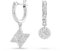 Swarovski Dextera Rhodinierte Rundschliff Stern und Kugel Asymmetrisches Design Tropfen Ohrringe Weiß 2,6 cm x 0,9 cm Kristall Kristalle, 2.6 cm x 0.9 cm, Kristall, Kristall