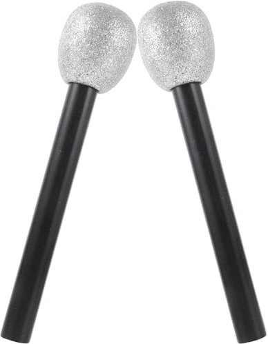 JOINPAYA 2pcs Kunststoff Gefälschtes Glitzerndes Mikrofon: 25.50x6.00CM Attrappe Karneval Mikrofon Prop Simulations Künstliches Vorgeben