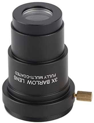 Barlowlinse 3X, Barlowlinse ,0×5,0×5,0, M42X0.75 Gewinde Schnittstelle für 0,25 Zoll Okulare, Astronomische Teleskope, Mehrfach Beschichtetes Metall, Verformungsbeständig, Erhöht die Vergrößerung, Ein