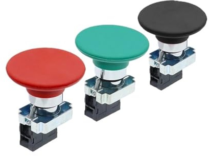 1pc 22mm XB2-BR21 BR31 BR42 BR41 1NO/1NC Mushroom Head Push Button Switch XB2-BC21 BC31 BC42 BC61 BC51 Momentary Reset Red Green(NO Base)
