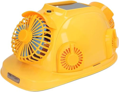 Construction Hard Hat with Solar Fan and Bluetooth, Fast Cooling Safety Helmet with Light and Sound Alarm