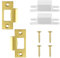 Tabanzhe 2PCS Stainless Steel Door Strike Plate-Door Latch Strike Plate with Dust Box and Matching Screws Replacement Door Latch Reinforcement Plates for Wood Metal Door Jamb Door Latches(Gold)