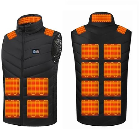 Monave Heated Gilet for Women and Men Heated Vest with 15 Heating Pads, Heated Body Warmer for Motorcycle Fishing Walking and Outdoor Work for Christmas and Thanksgiving (Battery not included)