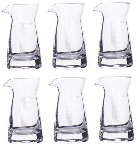 PHENOFICE Lot De 6 Verres Doseurs De 80 ML pour Liquides Petits Verres Doseurs pour Vin pour Barmans