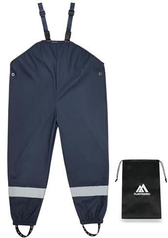 flintronic Unisex Kinder Matschhose Regenlatzhose, Wind-und wasserdichte Regenhose Regenbekleidung, L, 135-145cm