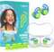Hearprotek bouchon oreille piscine enfant, 2paires boule quies enfant réutilisables silicone étanche pour petits conduits auditifs-protege oreille pour natation,douche,bain,surf 3-12 ans(bleu)