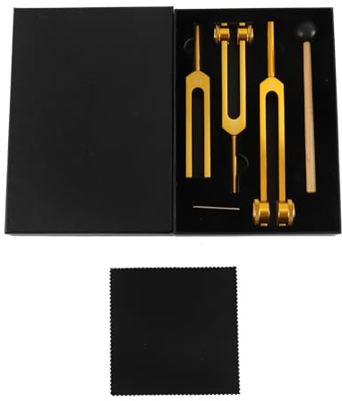 NEWFUN Stimmgabel,Stimmgabel Neurologie,Stimmgabel 440 Hz,Set von 3 Stimmgabeln (128Hz、256Hz、512Hz) für Klangtherapie Gewichtete Stimmgabel Geeignet für Meditation