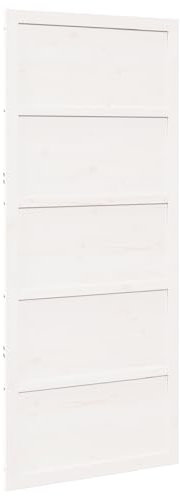 vidaXL Puerta de granero blanco 100 x 208 cm madera maciza de pino