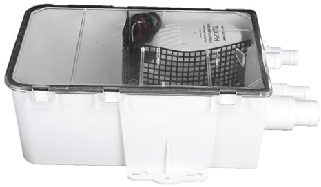 TARSHYRY Dusch Sumpfpumpe Marine 750gph Multi -Port -Abflusssystem Boot RV Bilge 12 V, Transparent Deckungsprüfventil für Meeresdusche, ABS -Material