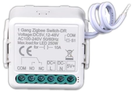 Yueyang ZigBee Trockenkontakt-Relais-Modul, Smart Wireless, DC 12/24 V AC 100-240 V, Kompatibel mit Alexa Google