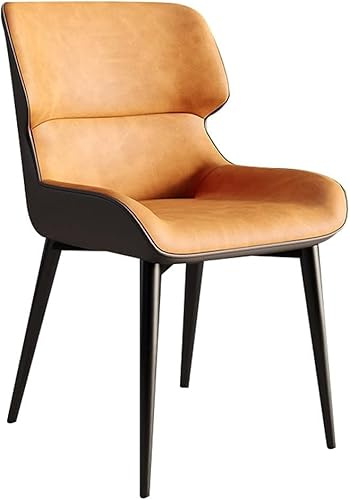Generisch Moderne Küche, die Stühle imprägniern, lederne Seite mit Kohlenstoffstahl-Bein-Wohnzimmer speist(Orange)