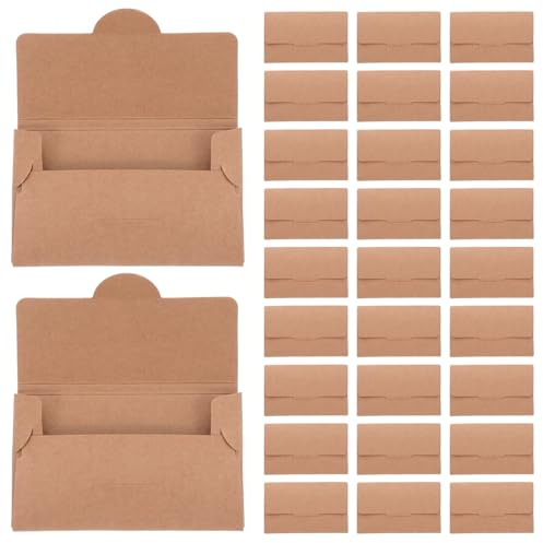 Sewroro 50 pièces Étuis Cartes Papier Kraft Résistants Porte-cartes de Visite Adaptés Cartes Bancaires Clés Hôtel et Id Multifonctions pour Usage Professionnel et Quotidien