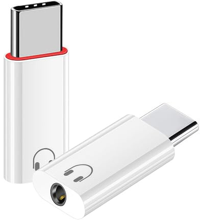 AURUM 2 Stück Adapter USB C auf Klinke 3,5mm, DAC Hi-Fi Klinke auf USB C & Adapter Kopfhörer auf Typ C für iPhone 16 15 Pro, Galaxy S24 S23, iPad, Auto Aux