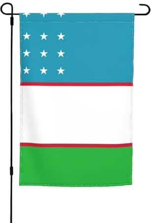 Flagge der Republik Usbekistan, bedruckt, Gartenflagge, doppelseitig, für den Außenbereich, Dekoration für drinnen und draußen, 30,5 x 45,7 cm