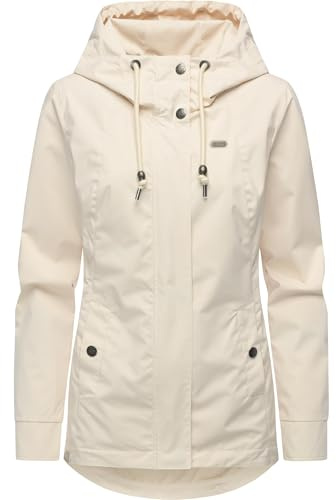 Ragwear Damen ultraleichte atmungsaktive und wasserdichte Übergangsjacke kurze Funktionsjacke mit verstellbarer Kapuze Alvena Summer YOUMODO XS-6XL