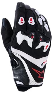 Alpinestars SP-R Pro Motorradhandschuhe, schwarz/weiß/rot, M | CE-Protektoren