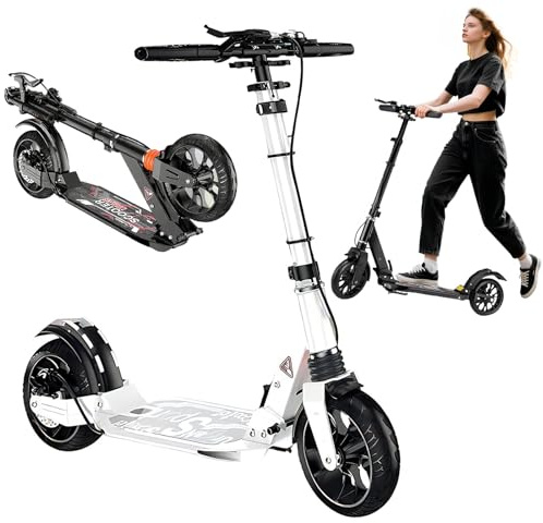 CXYTX Cityroller Scooter (200×50mm) PU Big Wheel, Doppelte Stoßdämpfer | ABEC-9 Kugellager - City-Roller Scooter klappbar und Höhenverstellbar - Roller Kickscooter für Erwachsene-Kinder
