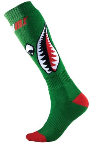 O'NEAL | Mountainbike Motocross Socken | MTB Downhill Freeride | Schweißabsorbierend, Verstärkter Fersen & Sohlenbereich | Pro MX Bomber Damensocke | Unisex | Erwachsene | Grün Rot Weiß | One Size