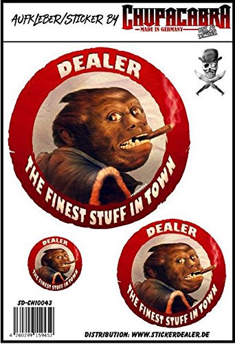 unbekannt Aufkleber Sticker Dealer Finest Stuff Fun JDM Autoaufkleber Stickerbomb Dope Rauchen Hanf Lustig AFFE